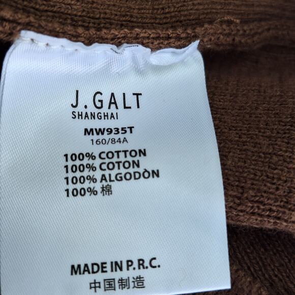 J.GALT Cotton Knit Cropped Tank Top Buttons front Brown XS Open back V neck - Picture 4 of 7